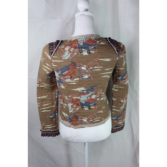 Maison Scotch Beaded Open Front Blazer All Over Alligator Jacket Crocodile Small - Picture 6 of 11